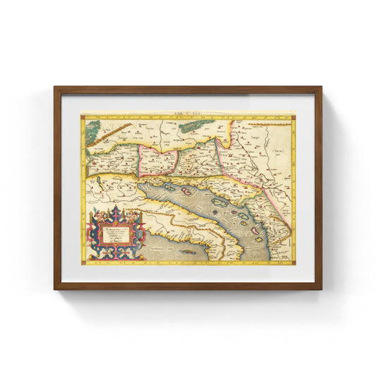 Mappa dell'Italia, Adriatico e dei Balcani di Gerard Mercator