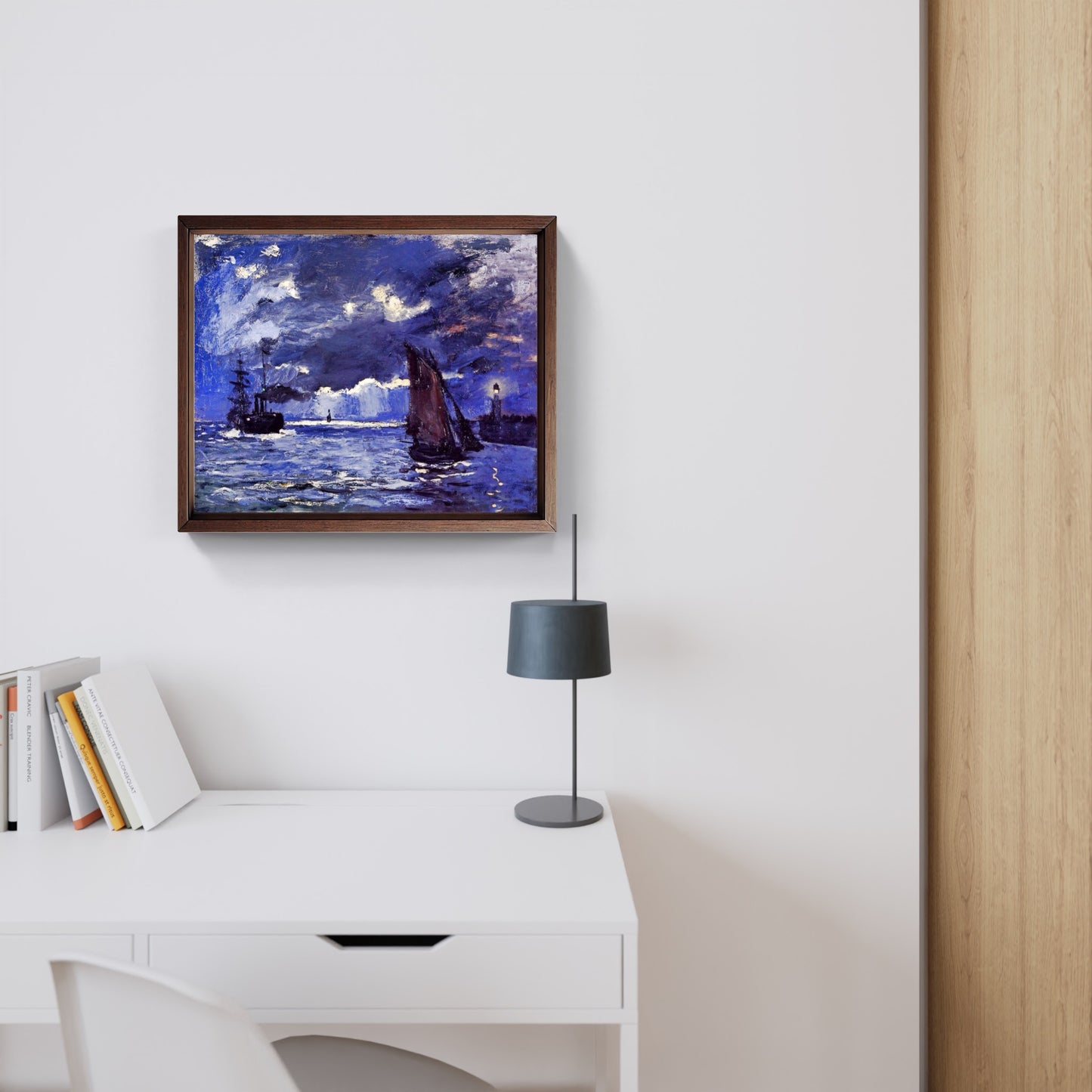 Marine, navigazione al chiaro di luna, quadro di Claude Monet