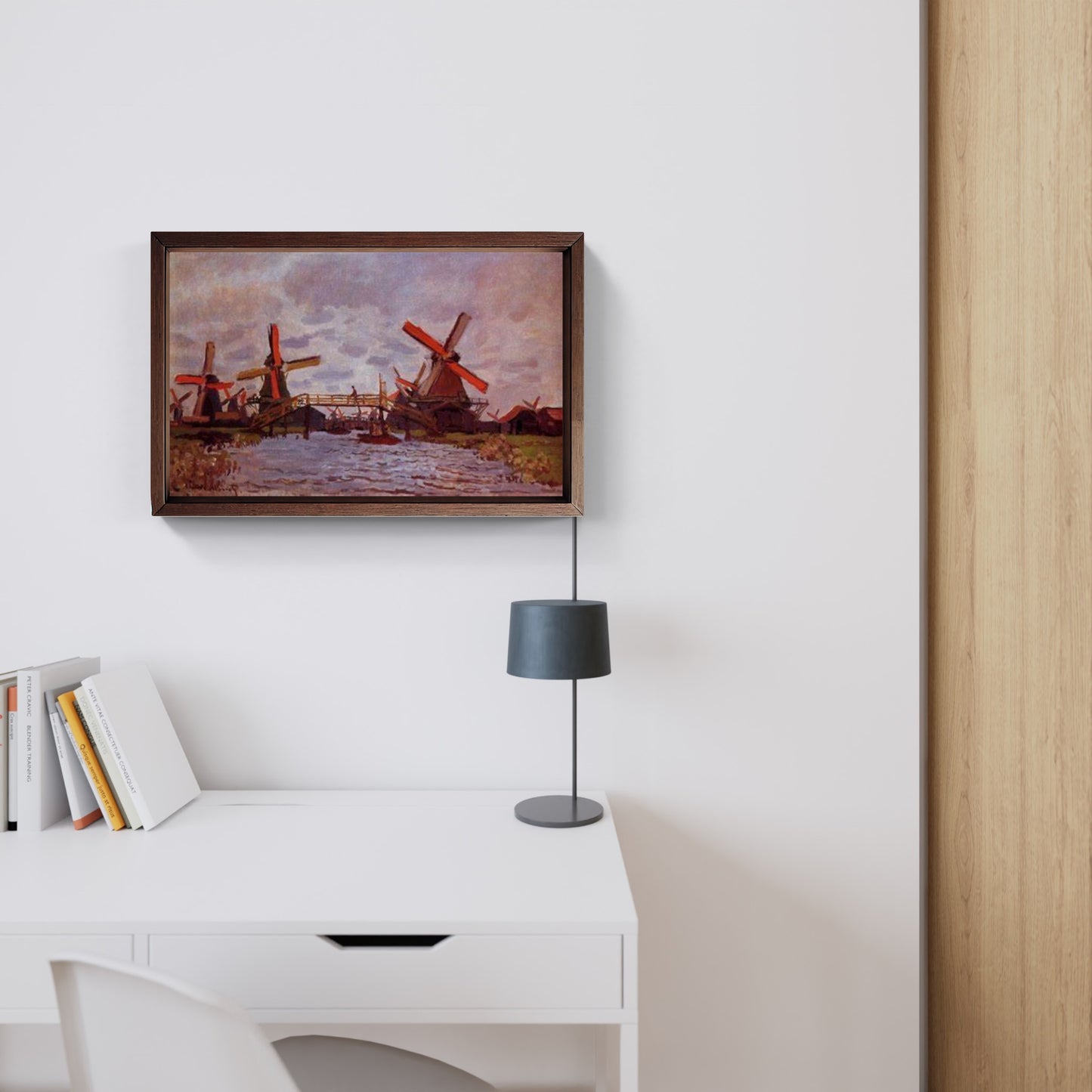 Mulini a vento vicino a Zaandan, quadro di Claude Monet