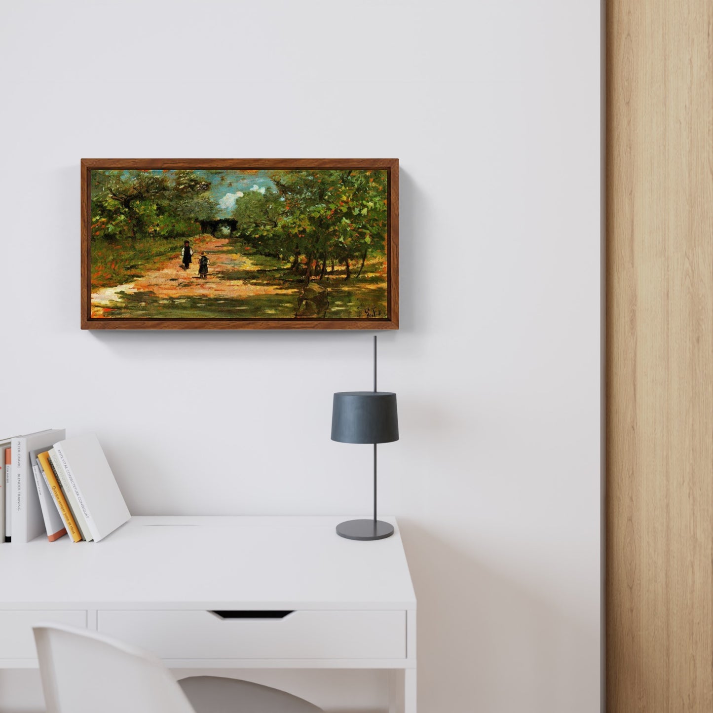 Il viale degli alberi con due figli di Giovanni Fattori