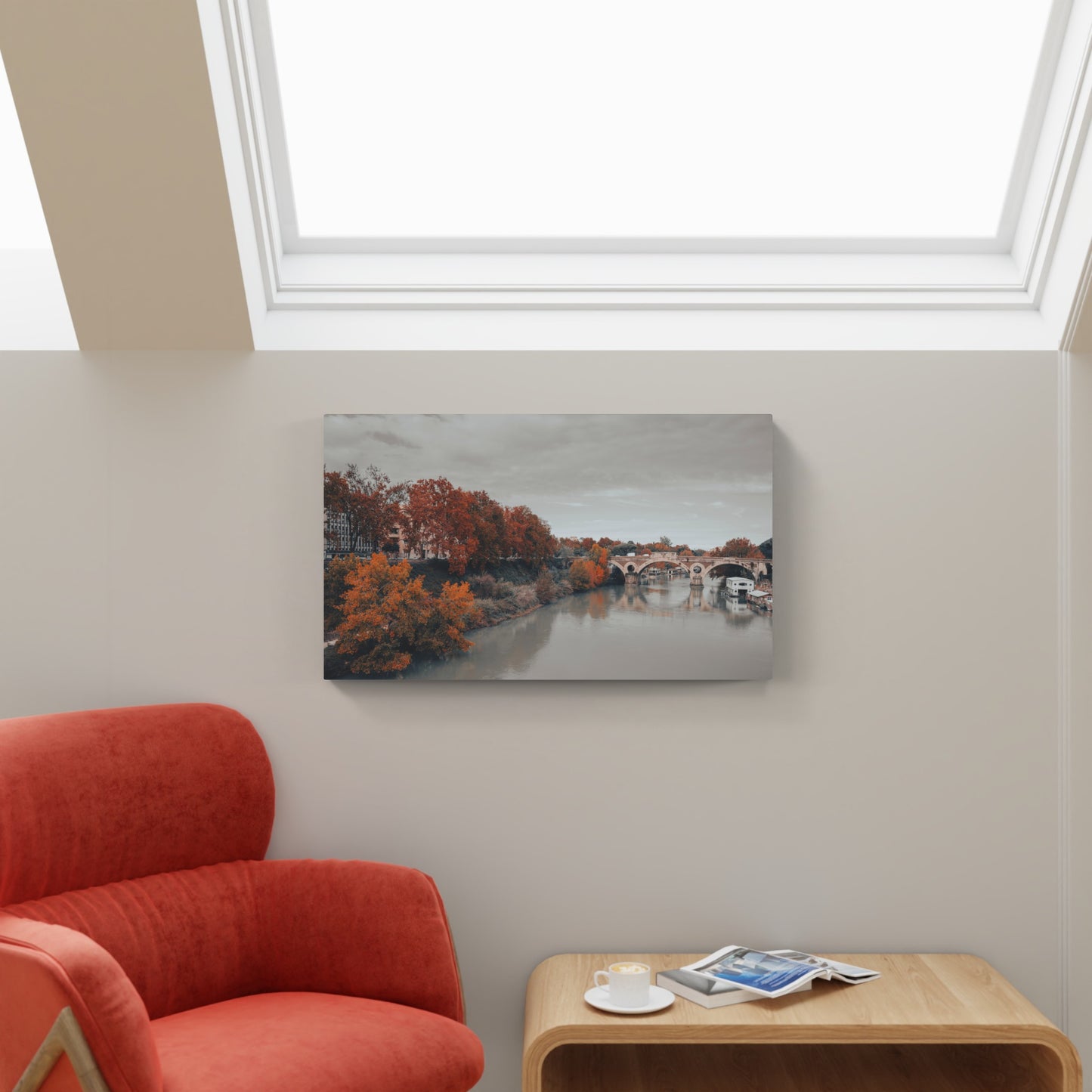 Autumn view of the Tiber, Rome