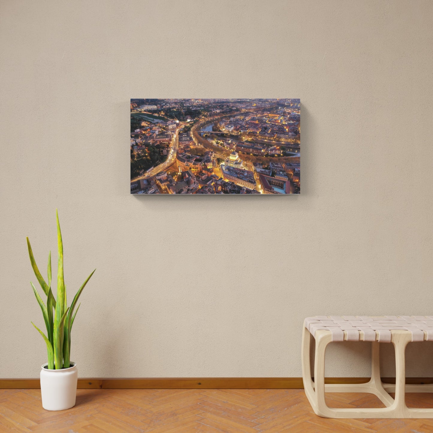 Aerial view of Rome, night