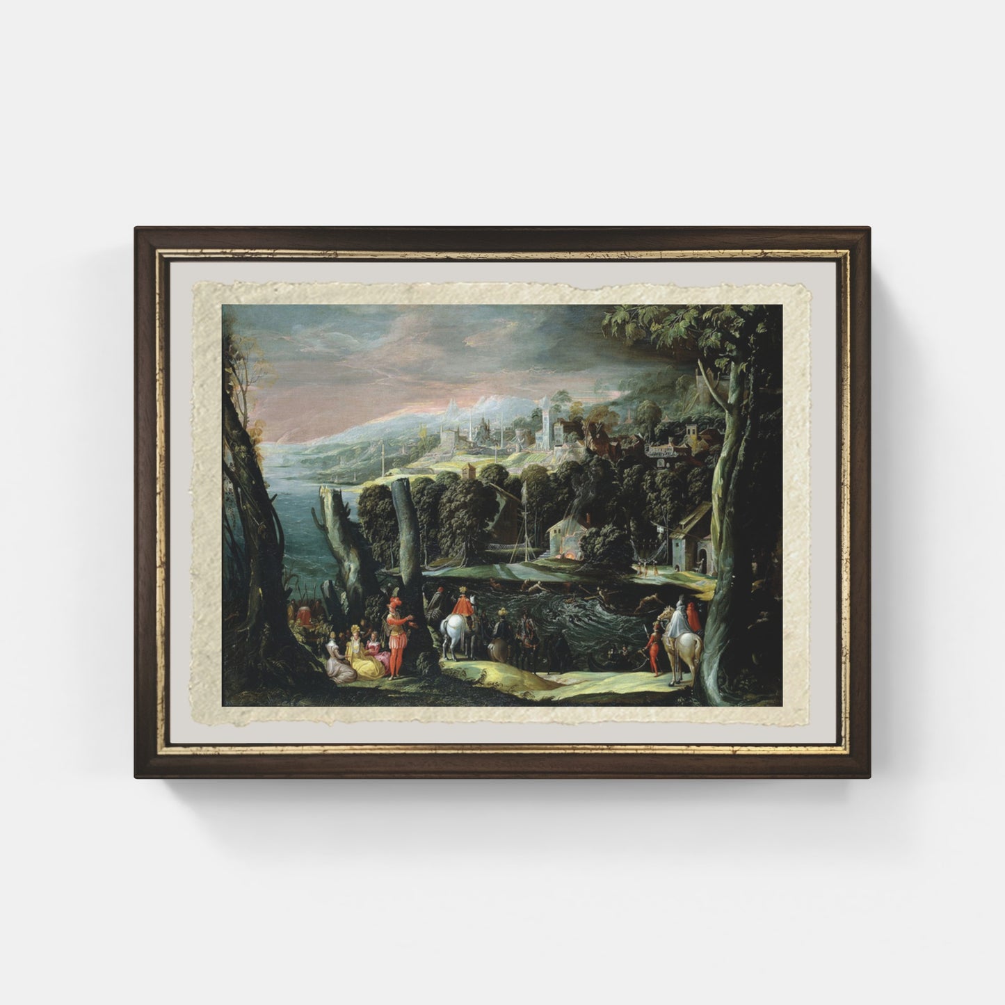 Landscape with figures of ladies and knights by dell'Abate Niccolò
