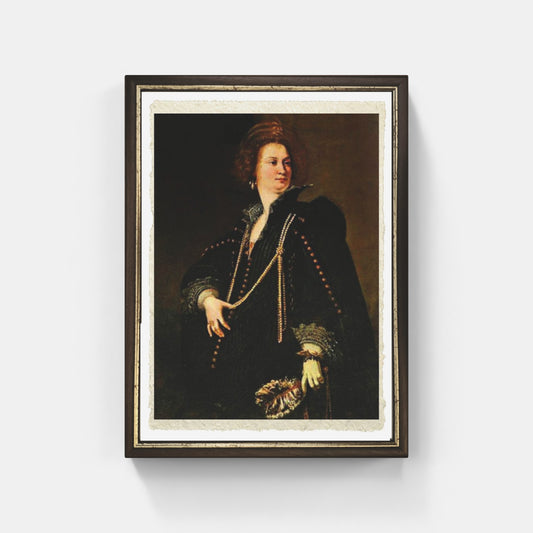 Portrait of a lady with a fan, Artemisia Gentileschi on refined Amalfi paper