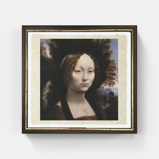 Portrait of Ginevra de' Benci by Leonardo da Vinci on refined Amalfi paper