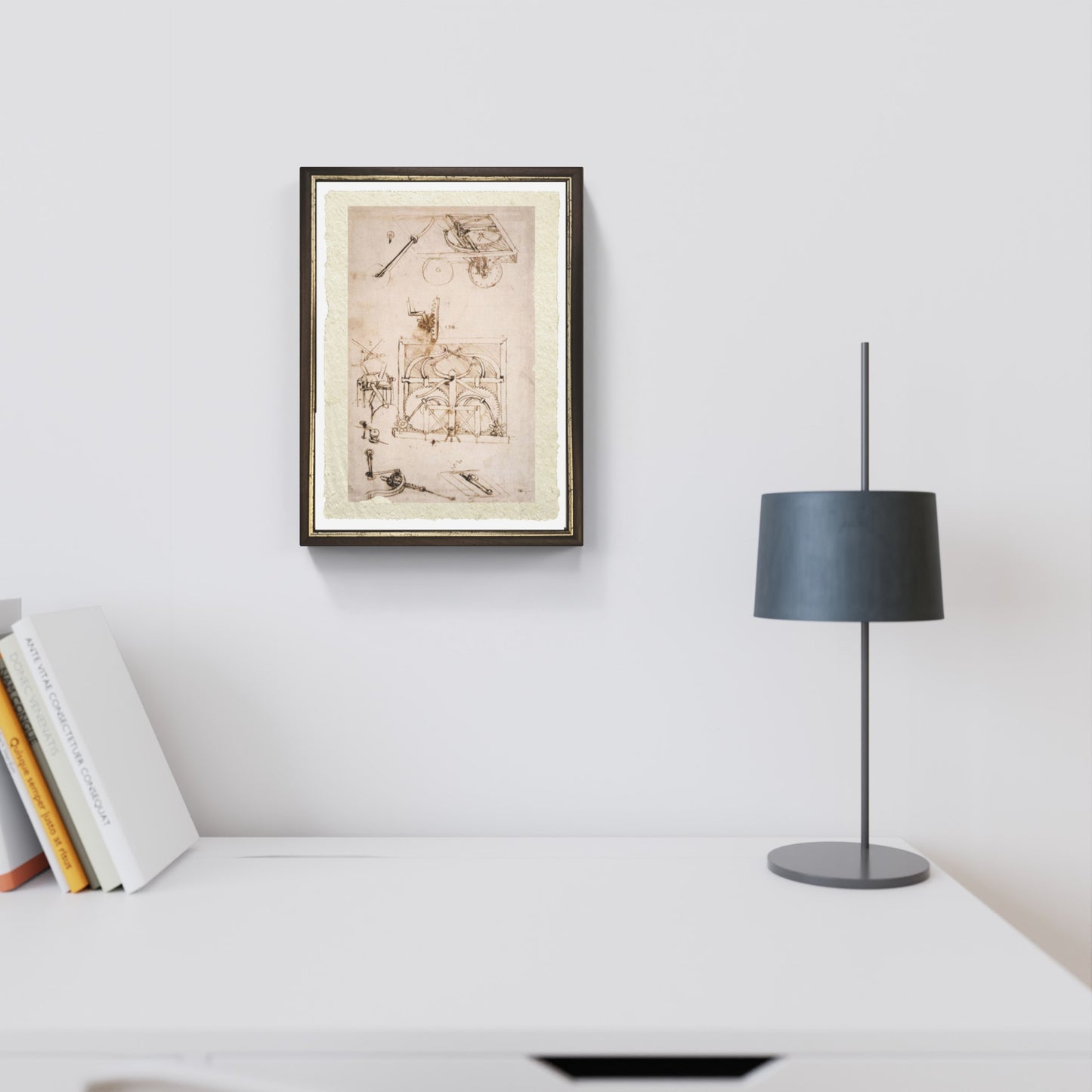 Leonardo Da Vinci's self-propelled chariot on fine Amalfi paper