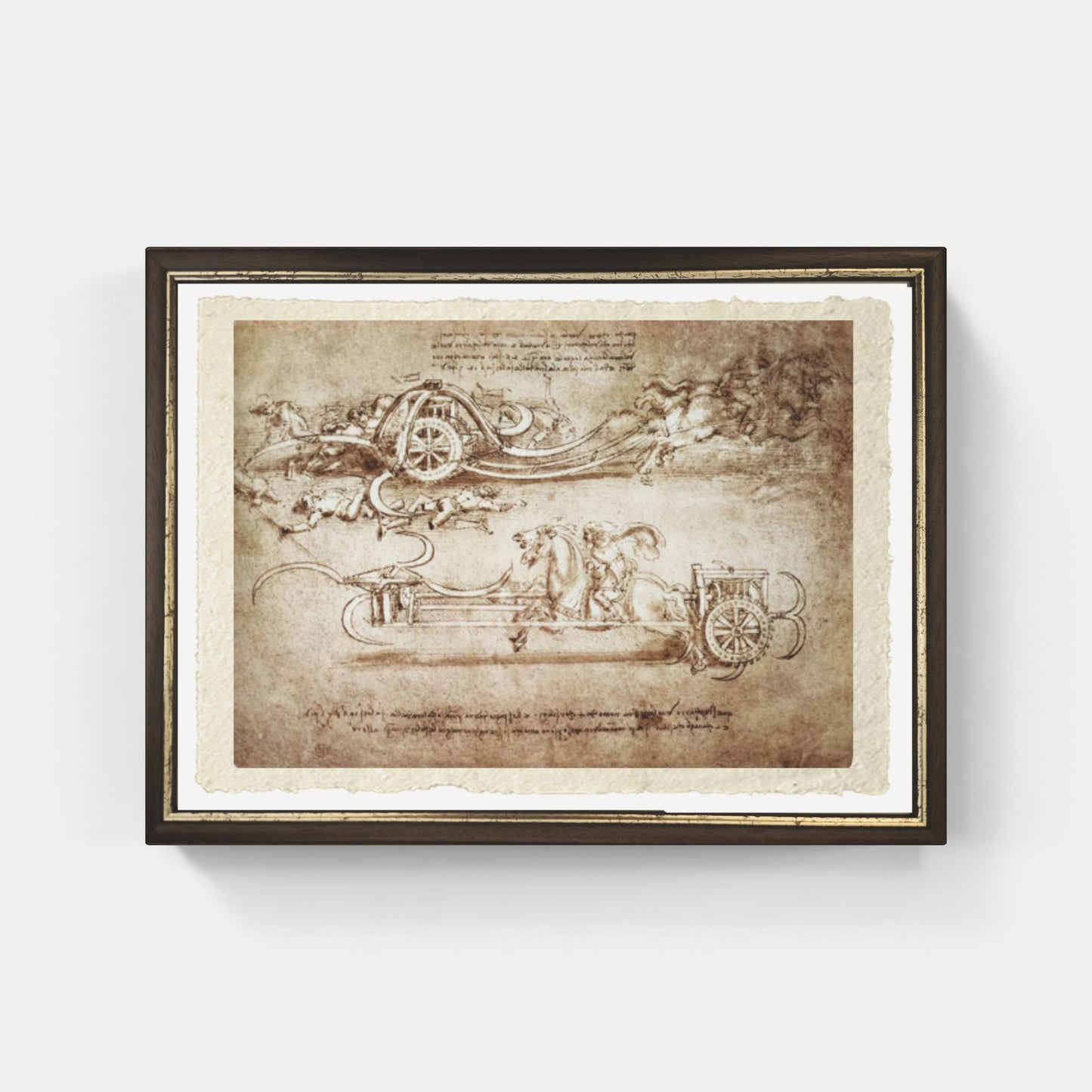 Leonardo Da Vinci's Assault Chariot with Scythes on Fine Amalfi Paper
