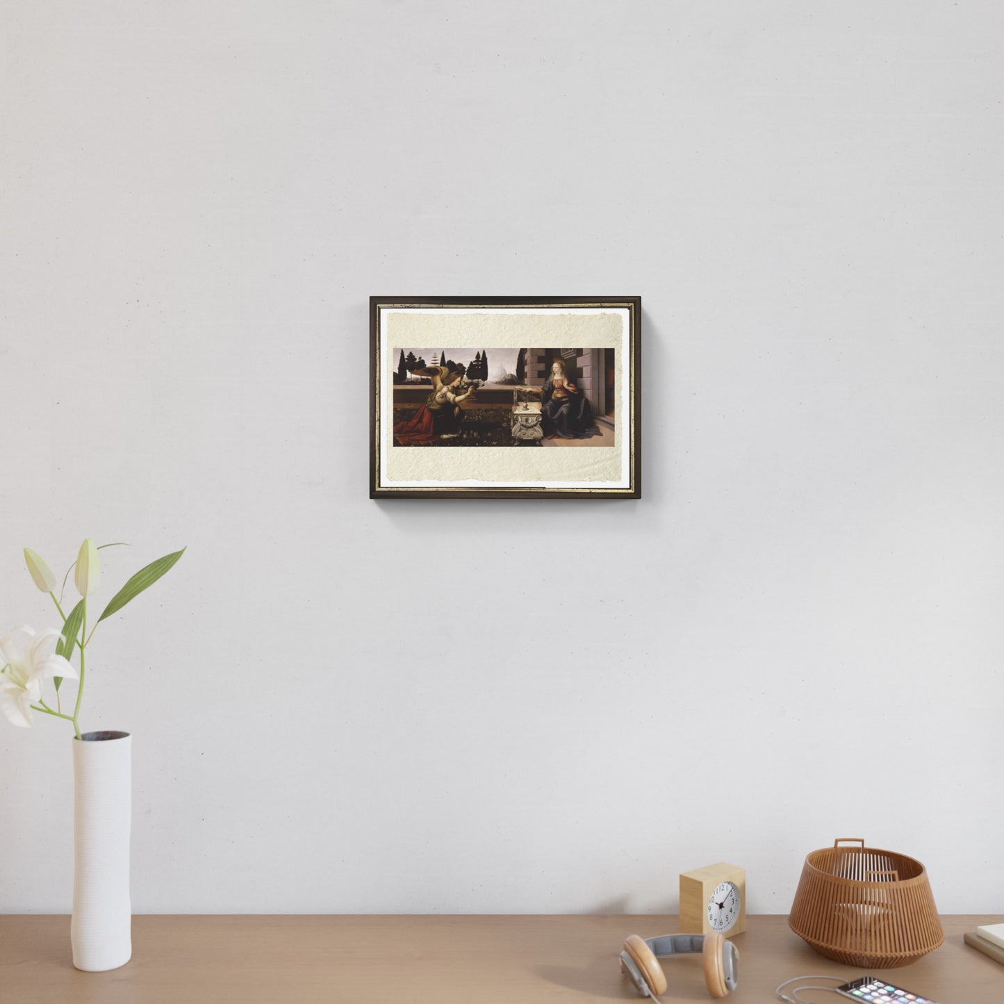 Leonardo Da Vinci's Annunciation on fine Amalfi paper