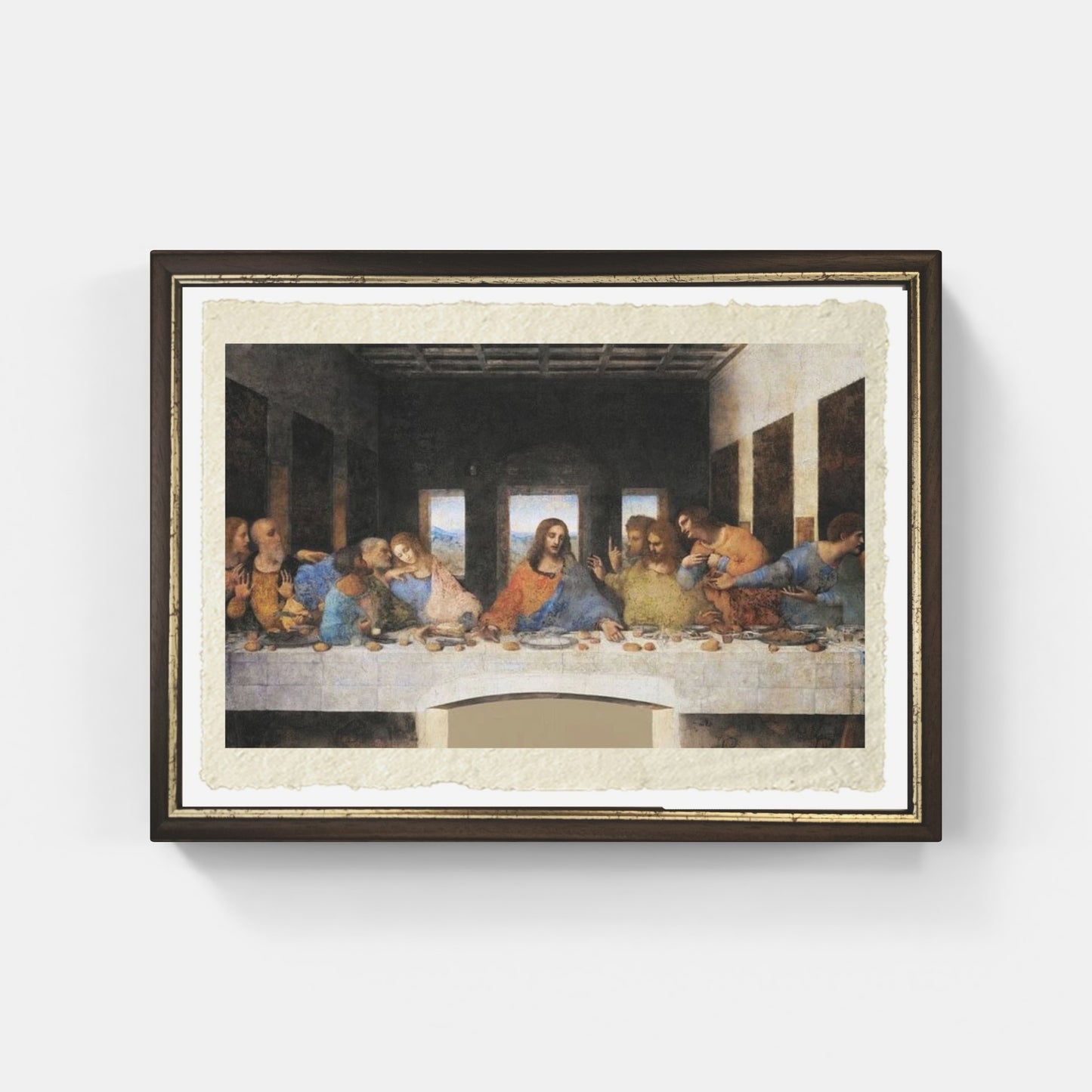Ultima cena di Leonardo da Vinci su pregiata carta Amalfi