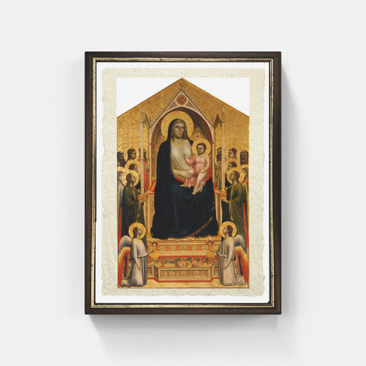 Madonna and Child Enthroned by Giotto on refined Amalfi paper