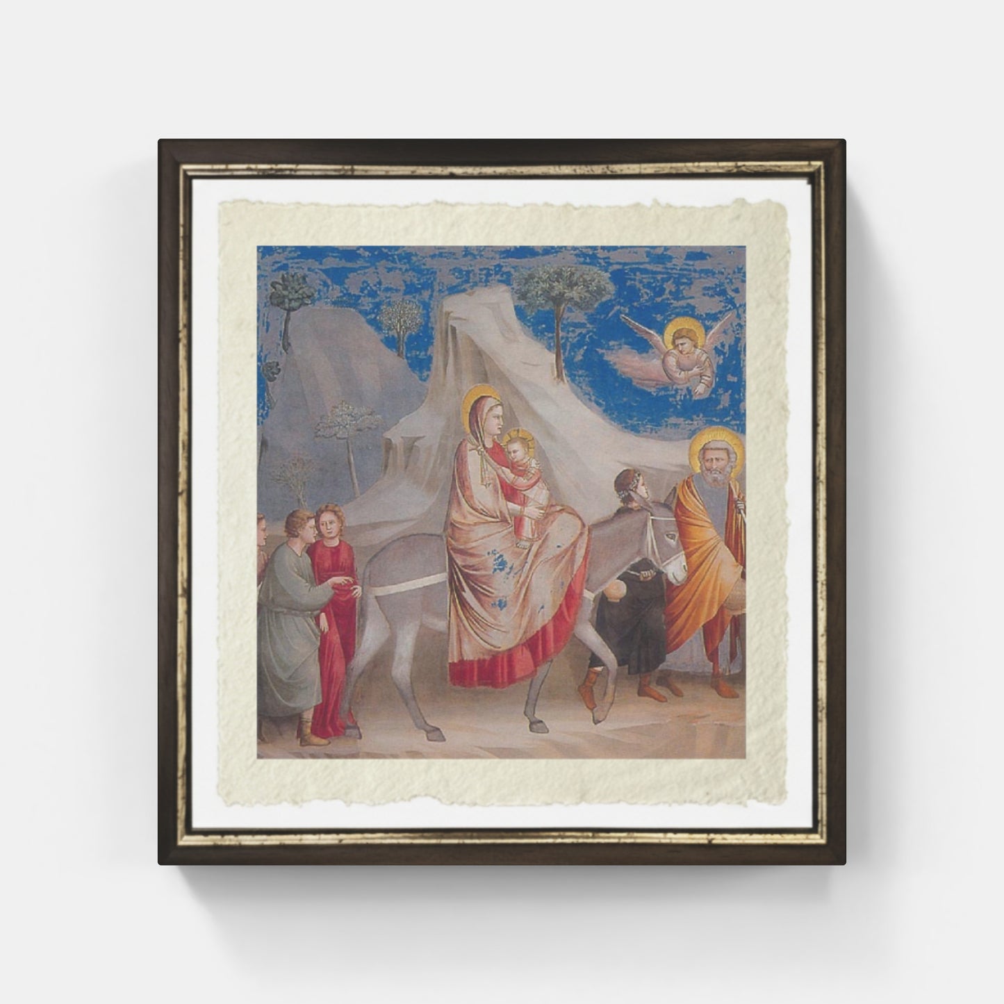 La fuga in Egitto di Giotto su pregiata carta Amalfi