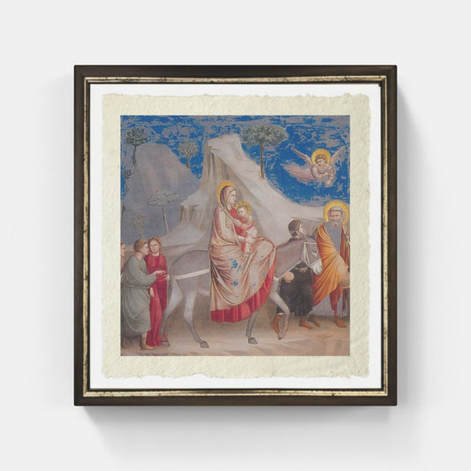 La fuga in Egitto di Giotto su pregiata carta Amalfi