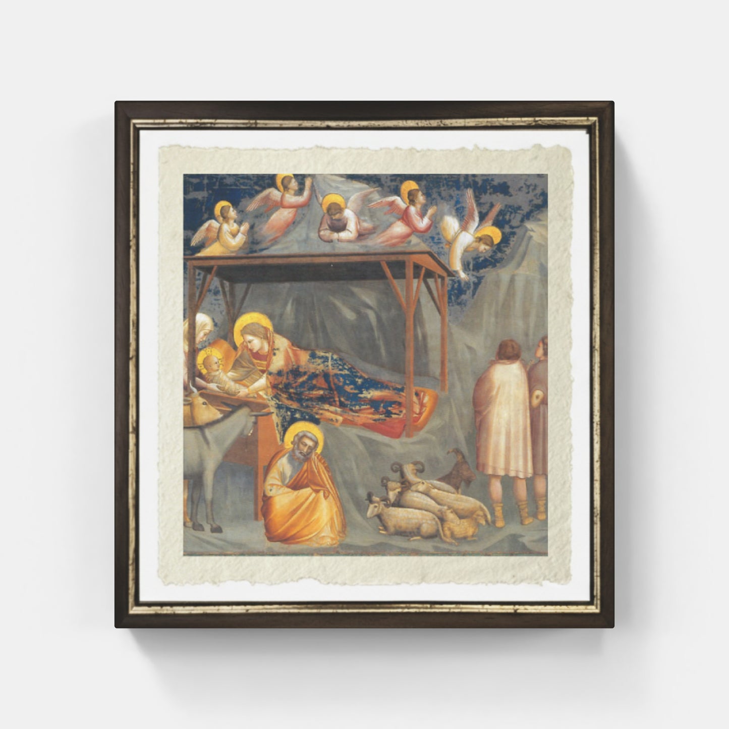 Nativity of Jesus by Giotto on refined Amalfi paper