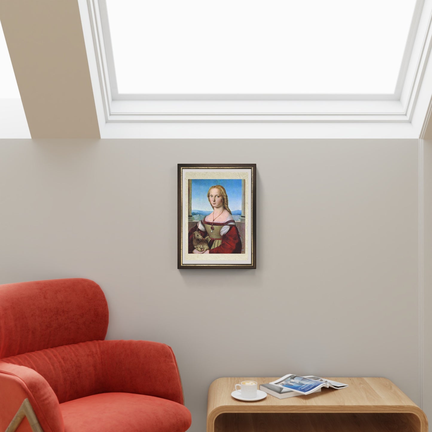 La Dama con il Liocorno di Raffaello Sanzio su pregiata carta Amalfi