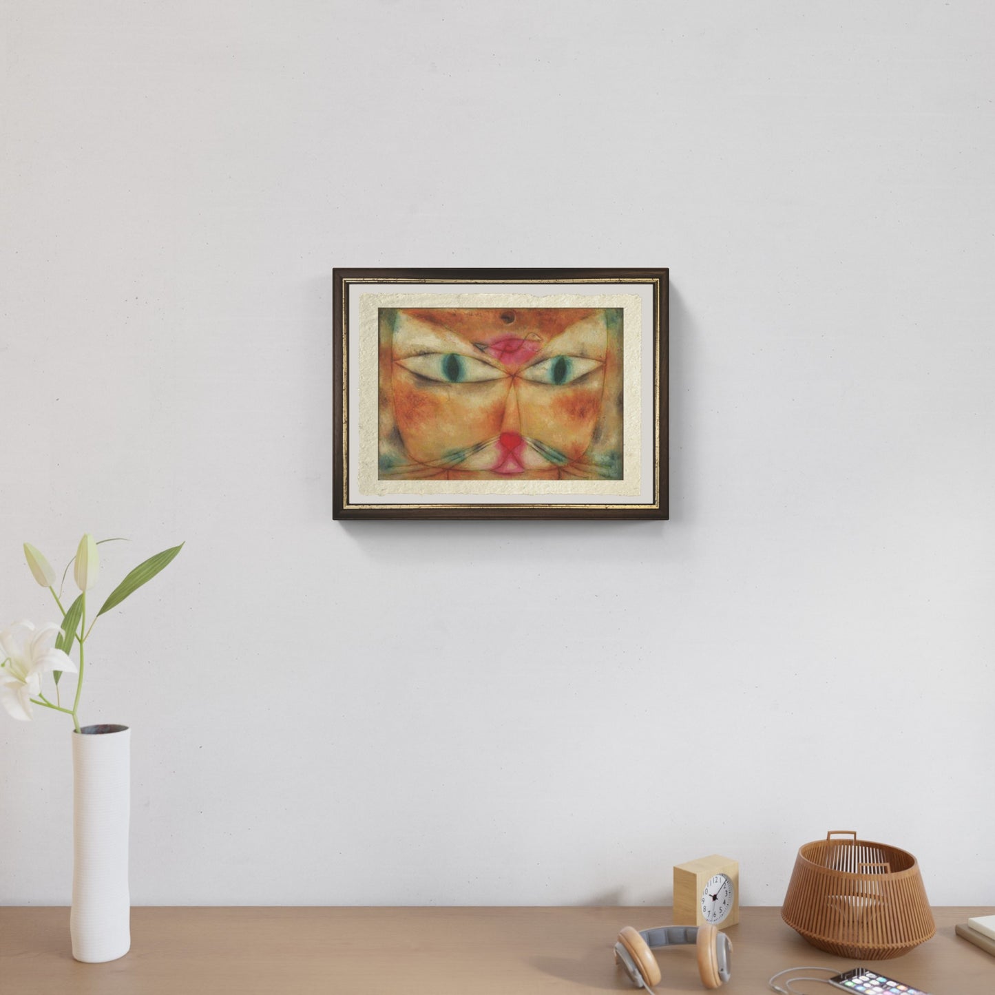 Cat and Bird di Paul Klee su pregiata carta Amalfi