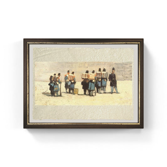 Soldati francesi del '59 di Giovanni Fattori su pregiata carta Amalfi