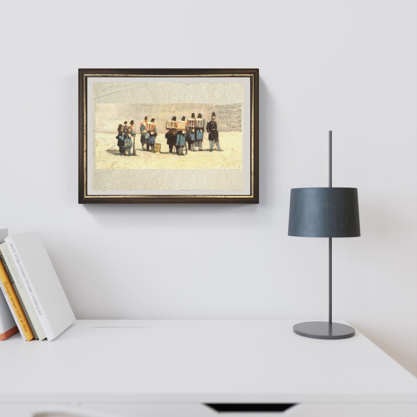 Soldati francesi del '59 di Giovanni Fattori su pregiata carta Amalfi