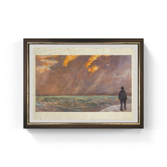 Tramonto a Castiglioncello di Giovanni Fattori su pregiata carta Amalfi