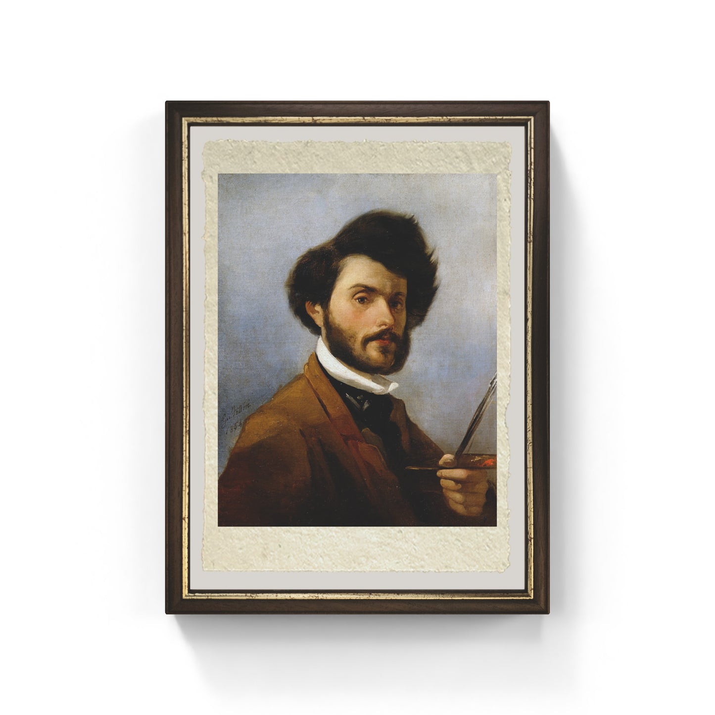 Autoritratto di Giovanni Fattori su pregiata carta Amalfi