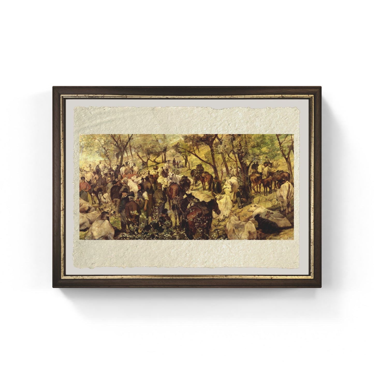 Il mercato di San Godenzo di Giovanni Fattori su pregiata carta Amalfi