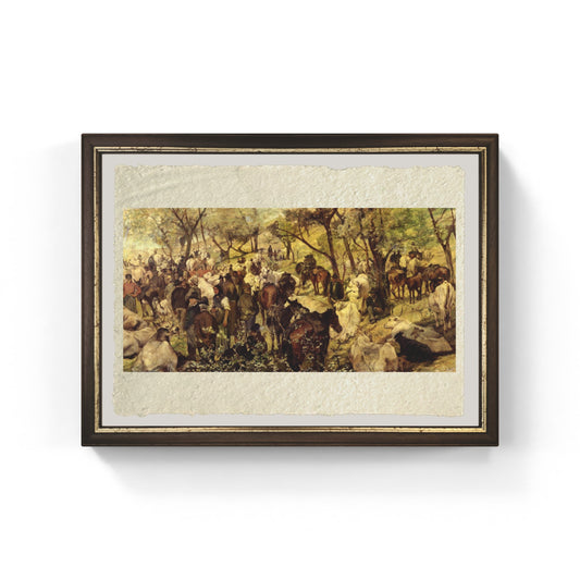 Il mercato di San Godenzo di Giovanni Fattori su pregiata carta Amalfi