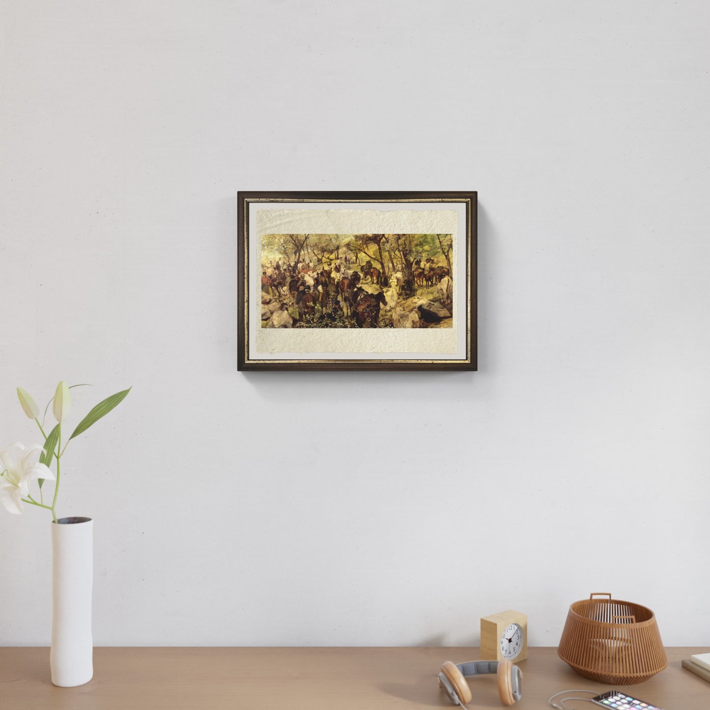 Il mercato di San Godenzo di Giovanni Fattori su pregiata carta Amalfi