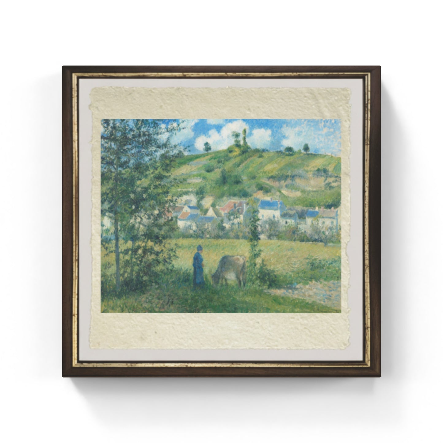 Paysage à Chaponval di Camille Pissarro su pregiata carta Amalfi