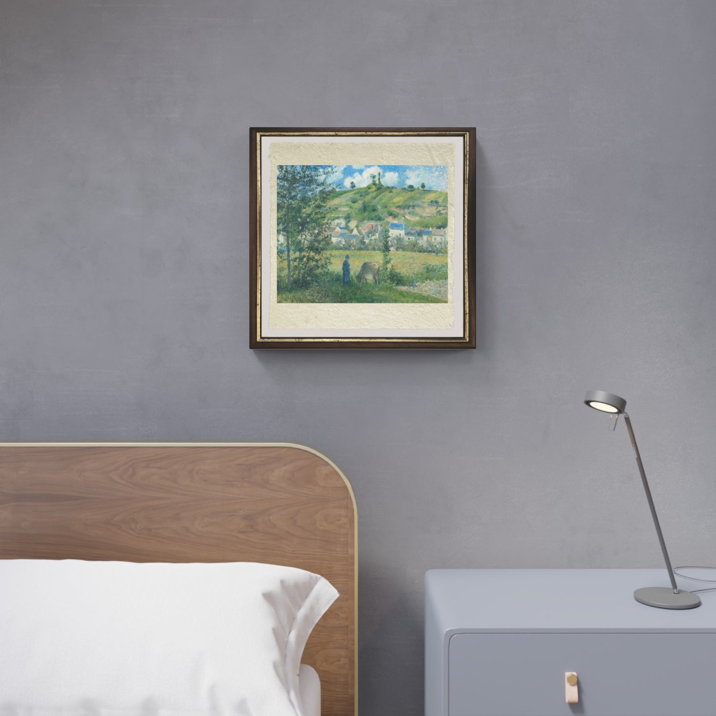 Paysage à Chaponval di Camille Pissarro su pregiata carta Amalfi