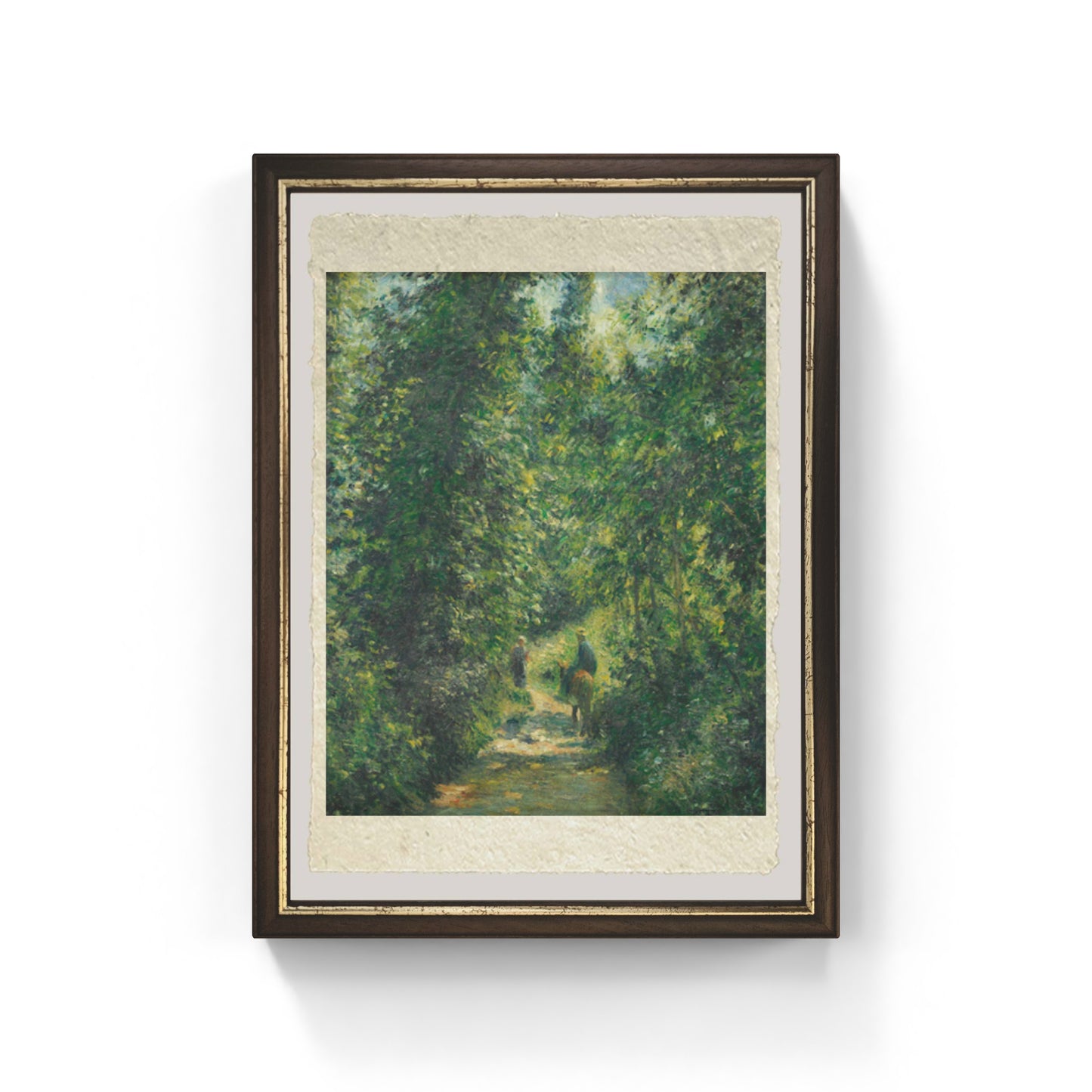 Chemin sous bois, en été di Camille Pissarro su pregiata carta Amalfi