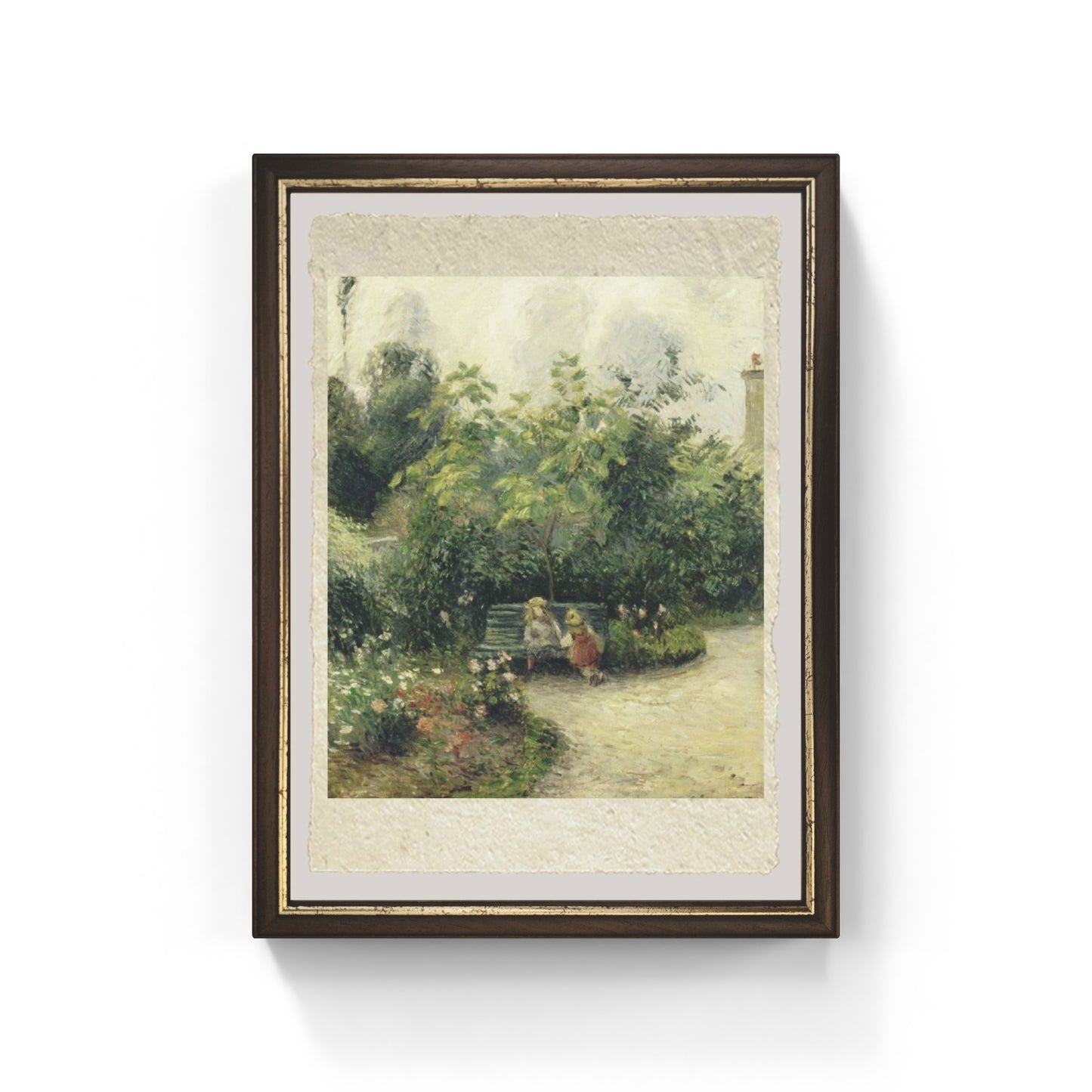 Angolo di giardino di Camille Pissarro su pregiata carta Amalfi