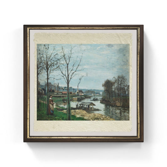 La Seine à Port-Marly, le lavoir di Camille Pissarro su pregiata carta Amalfi