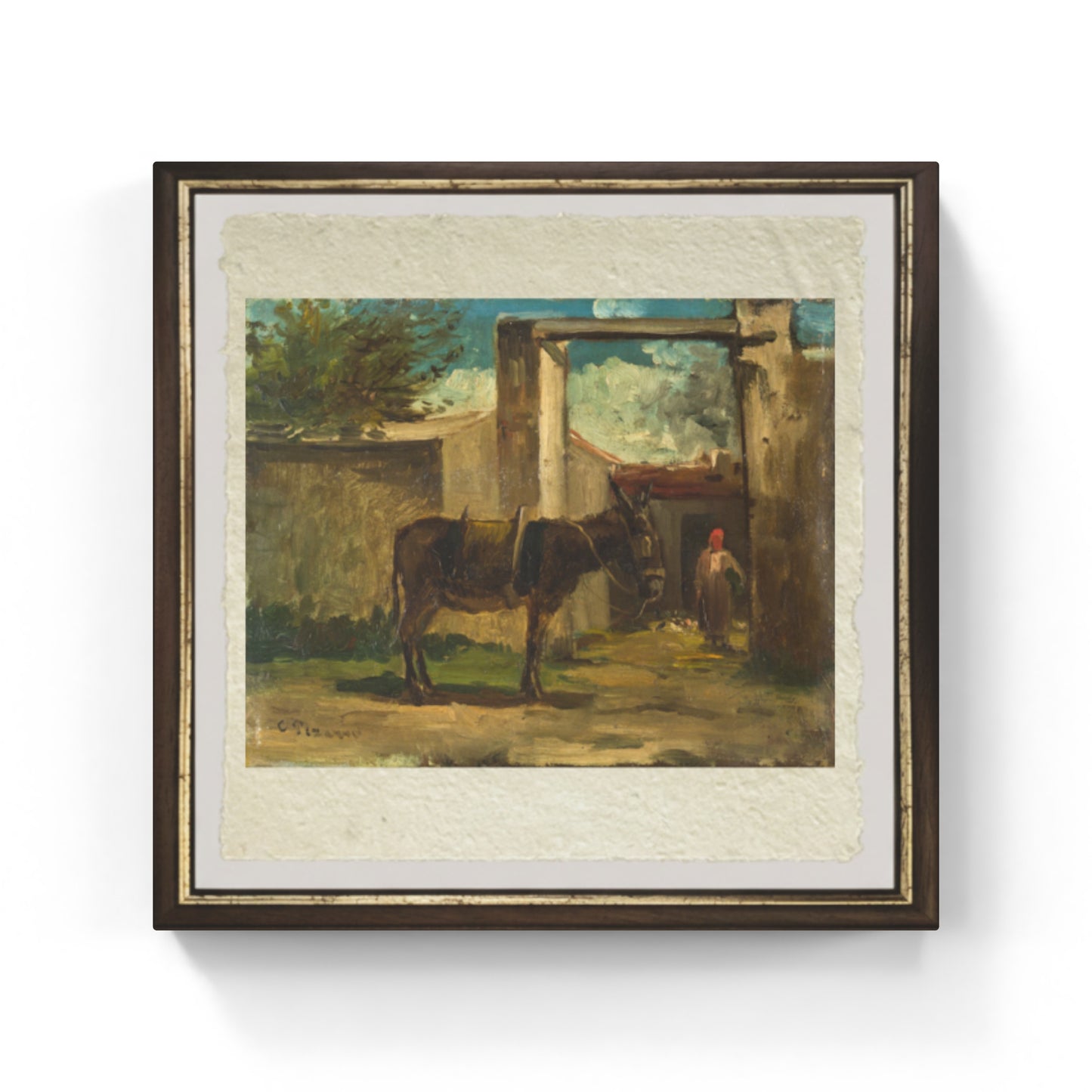 Paysage à Montmorency di Camille Pissarro su pregiata carta Amalfi