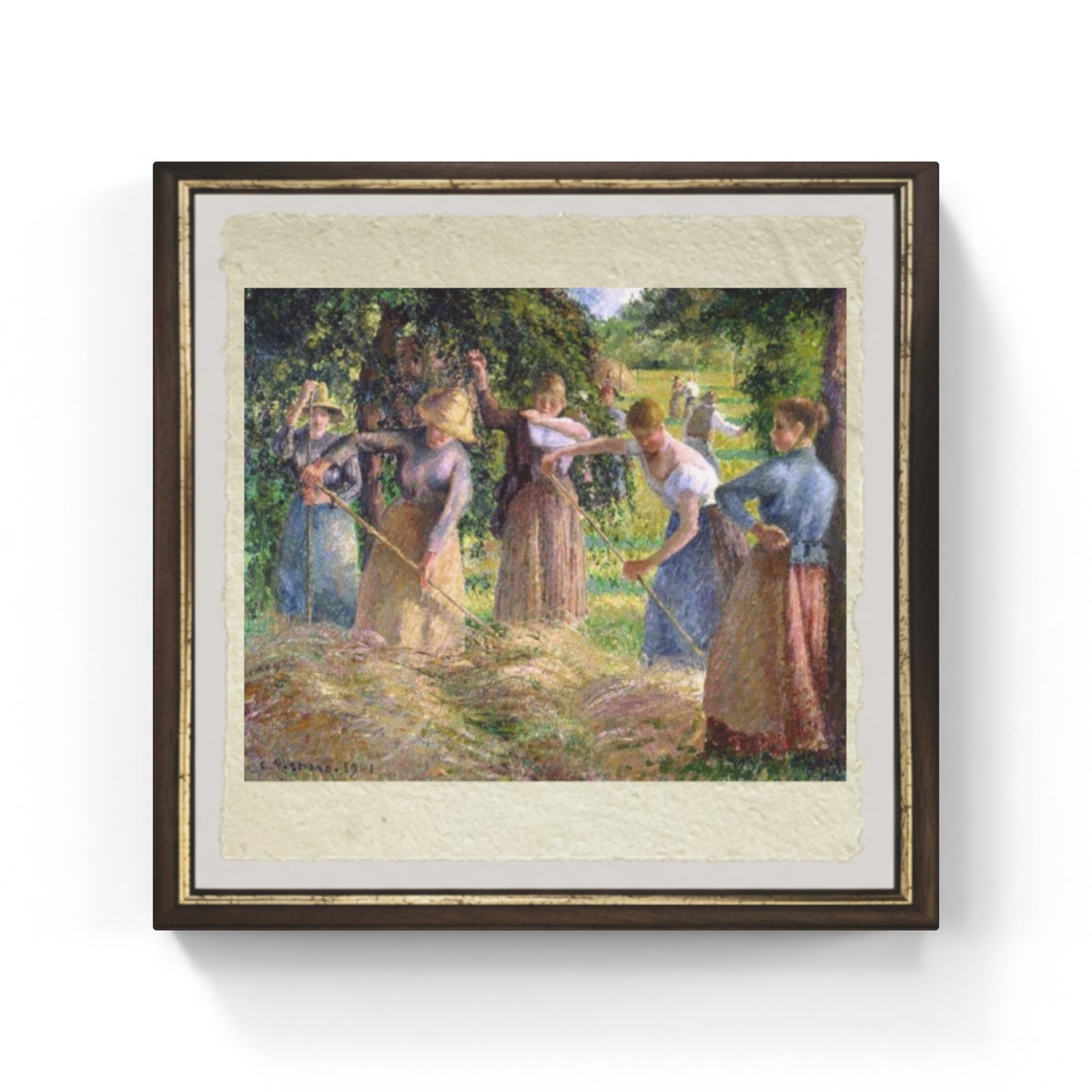 Il raccolto del fieno a Éragny di Camille Pissarro su pregiata carta Amalfi