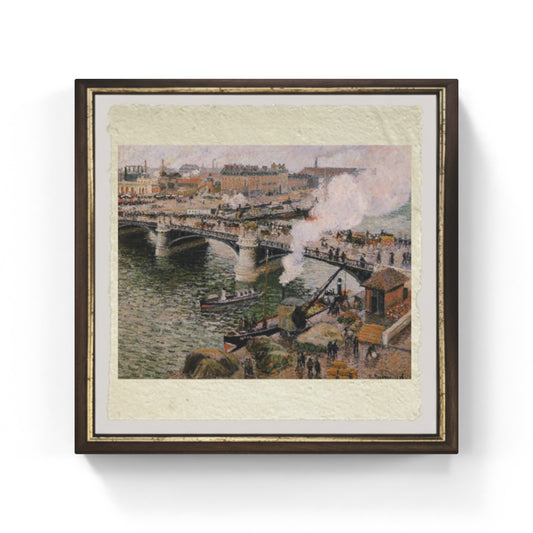 Il Ponte Boieldieu a Rouen, tempo umido di Camille Pissarro su pregiata carta Amalfi