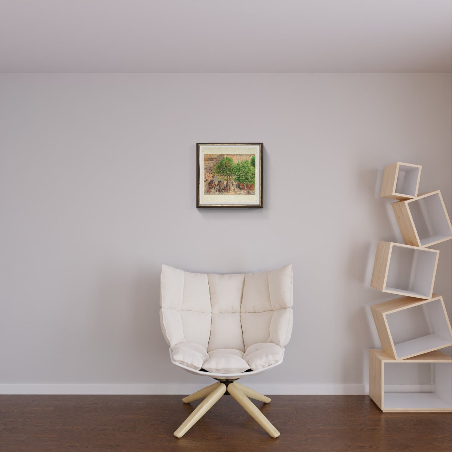 Place du Théâtre Français, sole in un mattino di primavera di Camille Pissarro su pregiata carta Amalfi