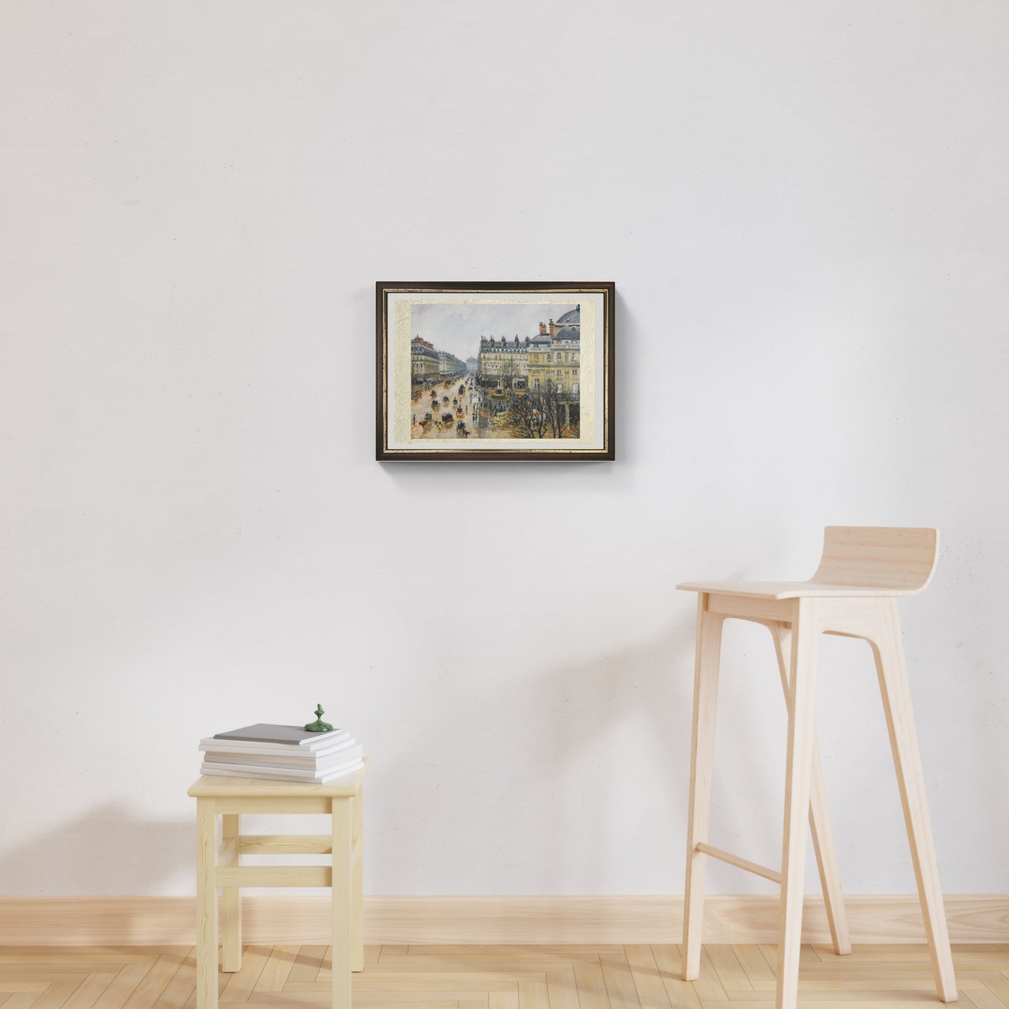 Place du Théâtre Français, pioggia di Camille Pissarro su pregiata carta Amalfi