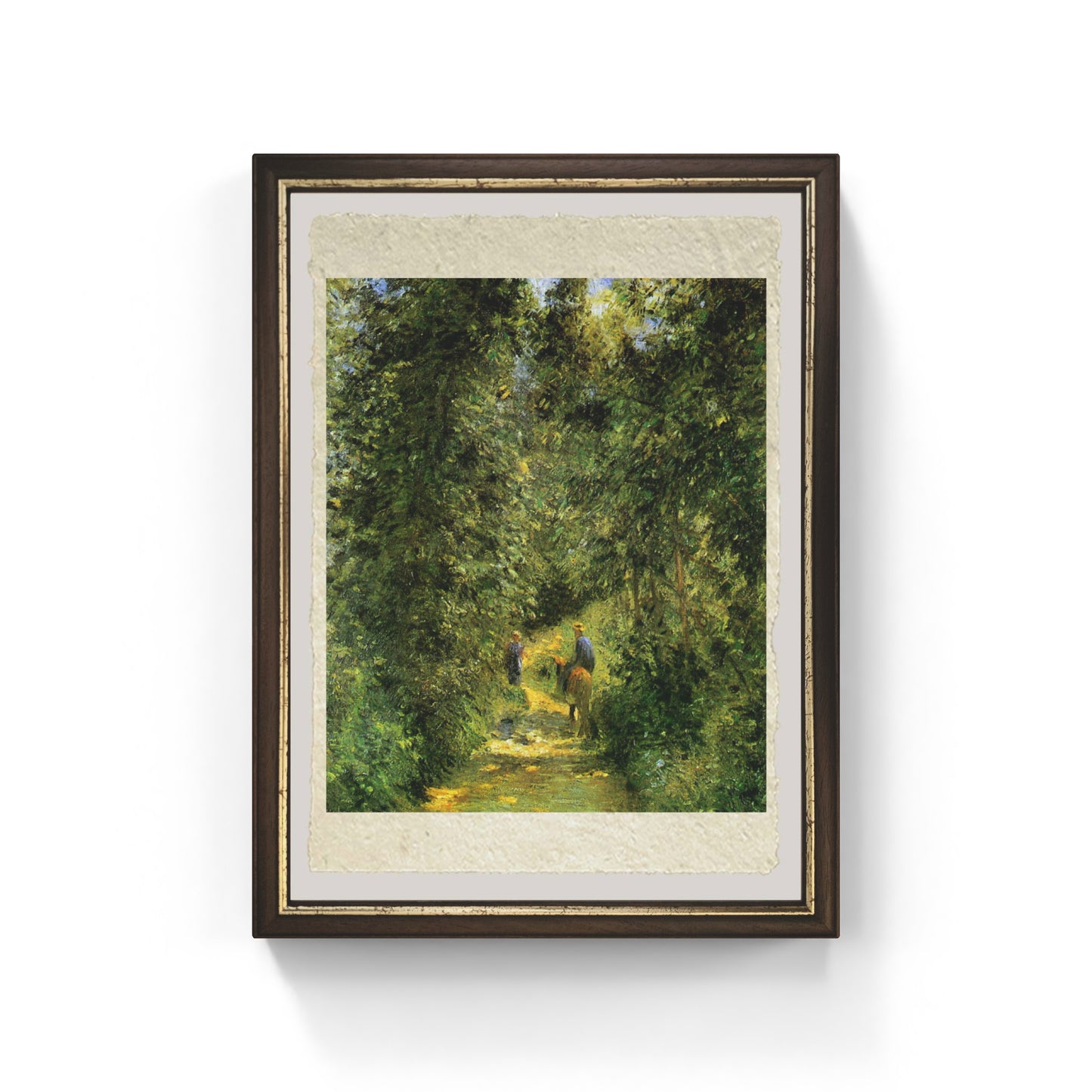 Sentiero nel bosco in estate di Camille Pissarro su pregiata carta Amalfi