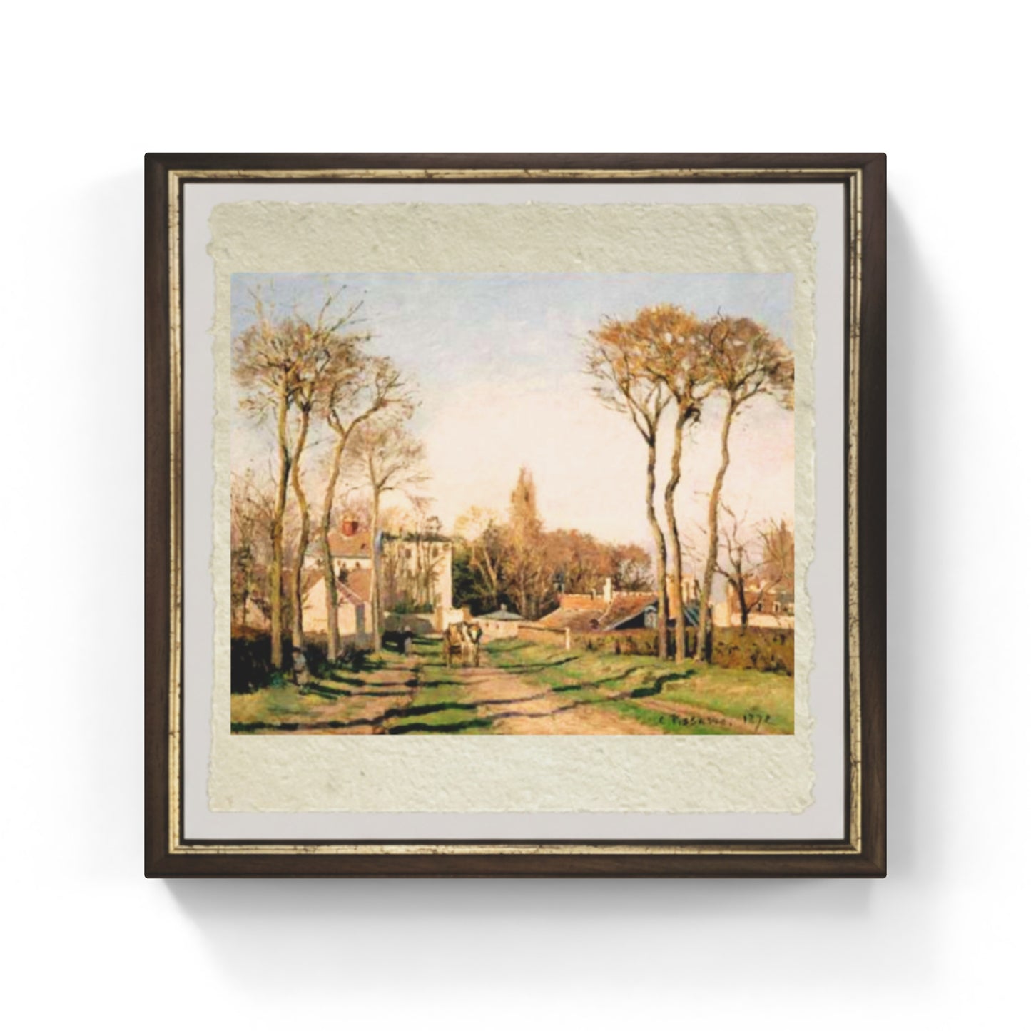 Entrata al Villaggio di Voisins di Camille Pissarro su pregiata carta Amalfi