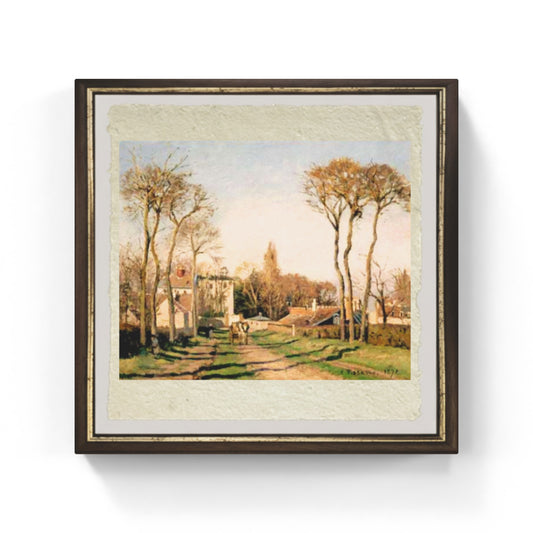 Entrata al Villaggio di Voisins di Camille Pissarro su pregiata carta Amalfi