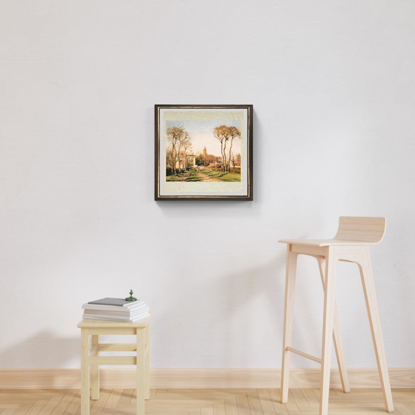 Entrata al Villaggio di Voisins di Camille Pissarro su pregiata carta Amalfi