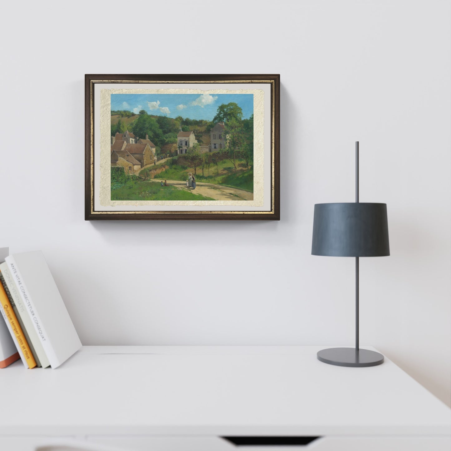 L'Hermitage a Pontoise di Camille Pissarro su pregiata carta Amalfi