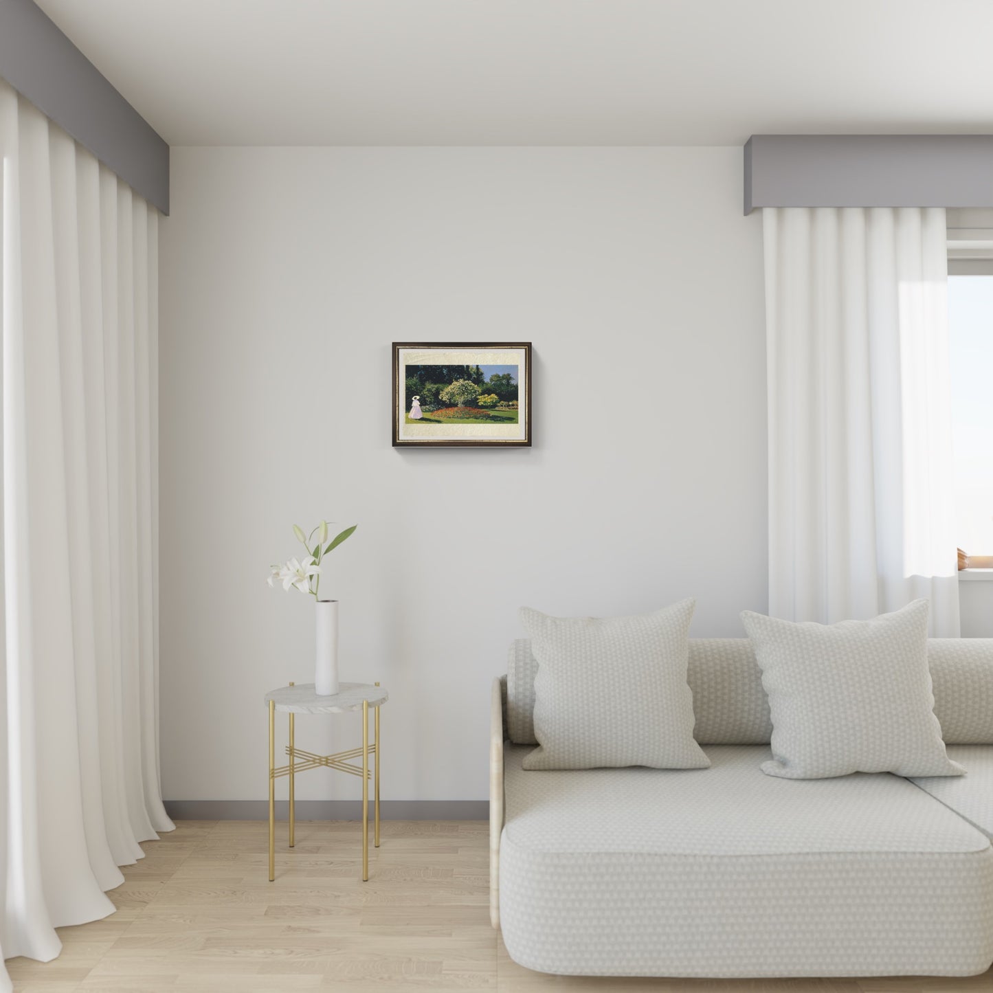 La signora in giardino di Claude Monet su pregiata carta Amalfi