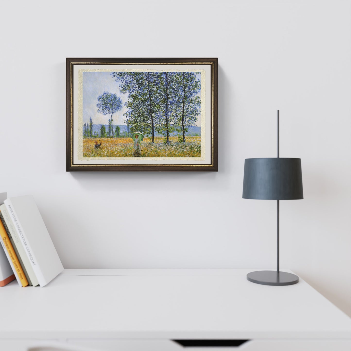 Pioppi, effetto del sole di Claude Monet su pregiata carta Amalfi