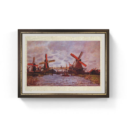 Mulini a vento vicino a Zaandan di Claude Monet su pregiata carta Amalfi