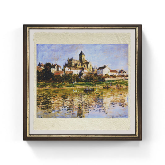 La chiesa di Vetheuil di Claude Monet su pregiata carta Amalfi
