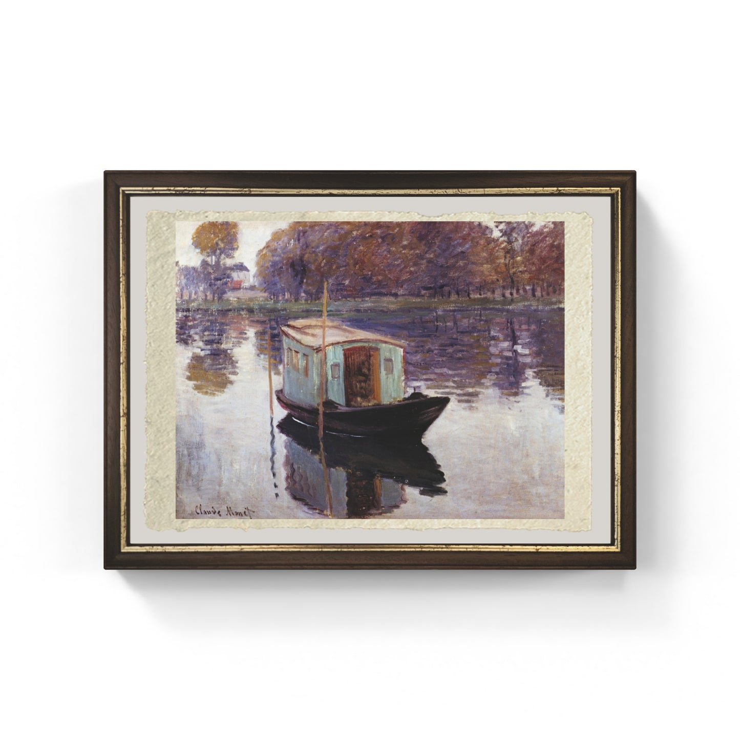 La barca-atelier di Claude Monet su pregiata carta Amalfi