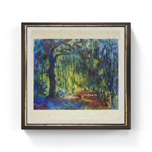 I salici piangenti di Claude Monet su pregiata carta Amalfi