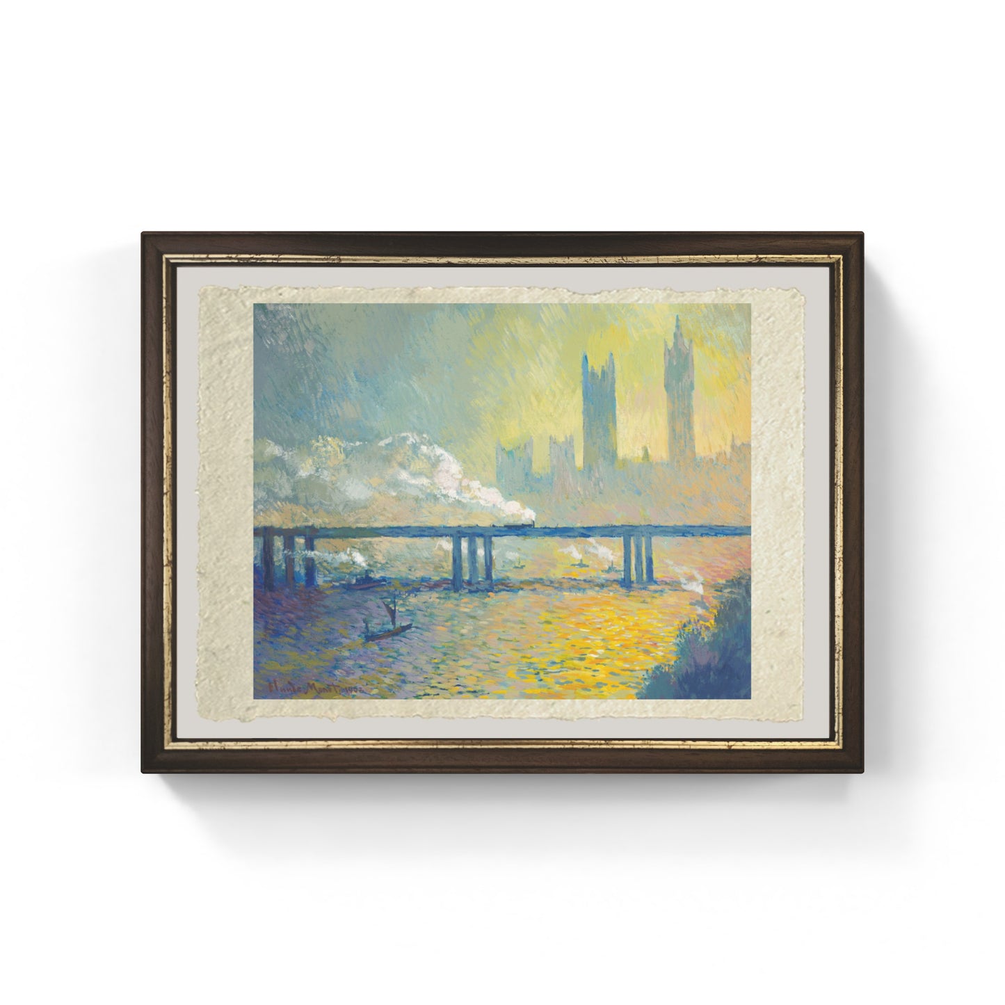 Il ponte di Charing Cross di Claude Monet su pregiata carta Amalfi