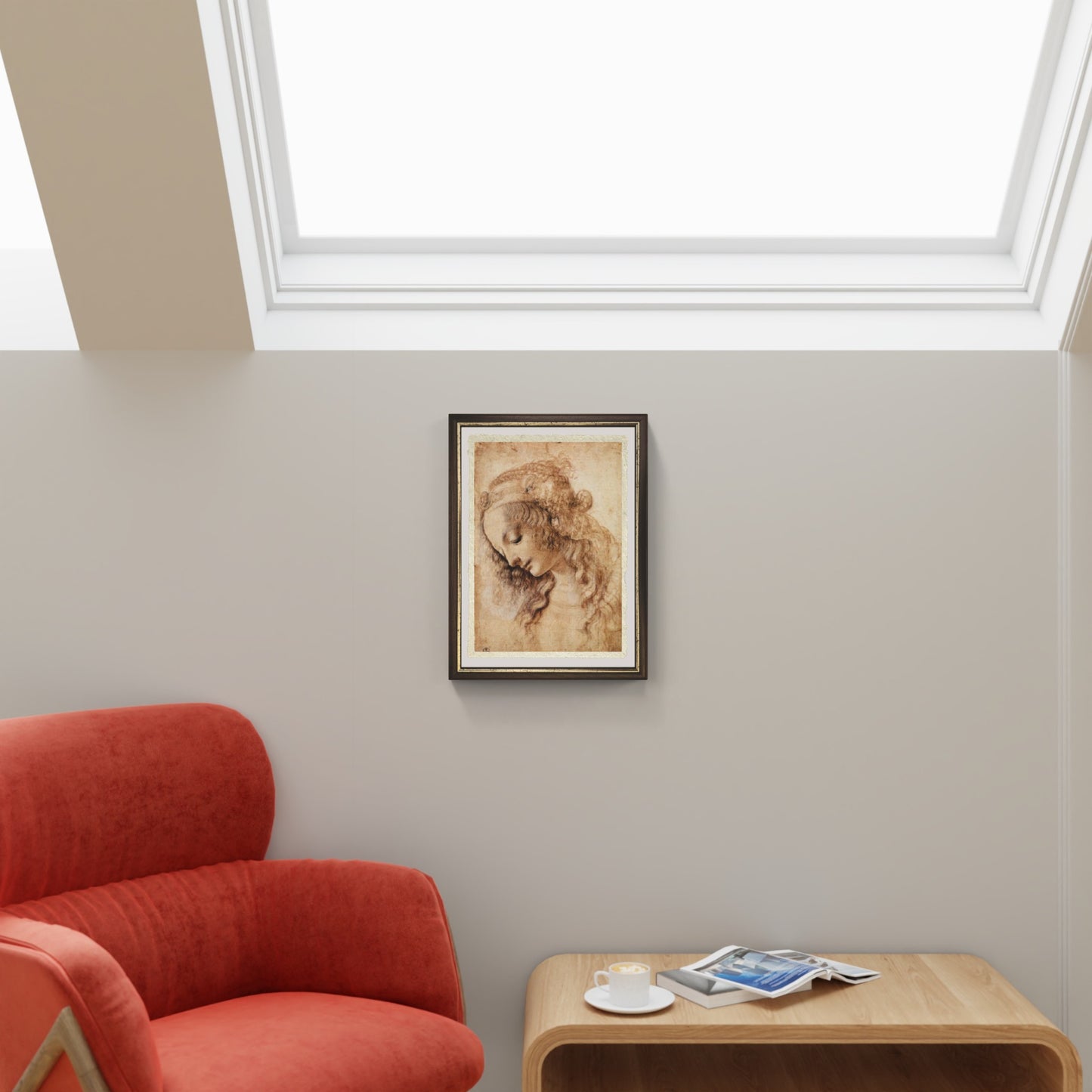 Testa di Donna - La Scapigliata di Leonardo Da Vinci su pregiata carta Amalfi