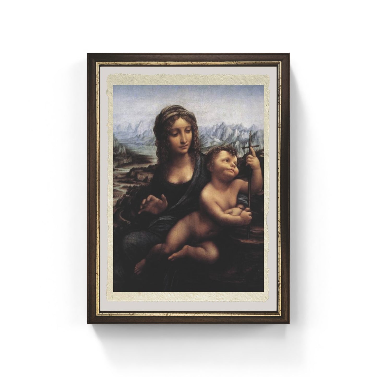 La Madonna dei Fusi di Leonardo da Vinci su pregiata carta Amalfi